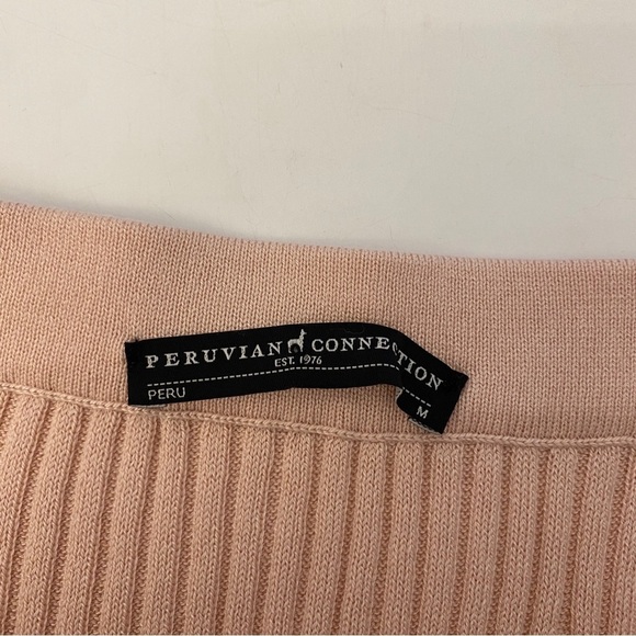 Peruvian Connection || Rebelle Midi Skirt Ribbed Modal Pima Cotton Blush Pink M - Picture 4 of 7